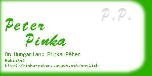 peter pinka business card