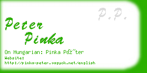 peter pinka business card